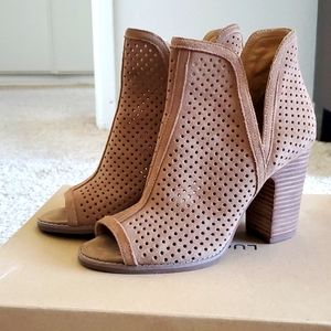 Peep toe ankle boots